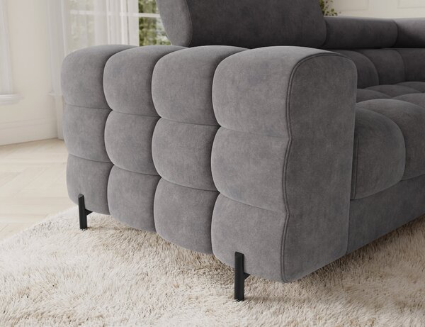 Designová sedací souprava do U KALANI - šedá, pravé provedení