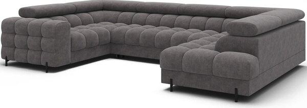 Designová sedací souprava do U KALANI - šedá, pravé provedení