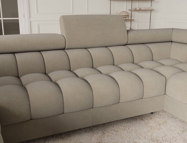 Designová sedací souprava do U KALANI - béžová, pravé provedení