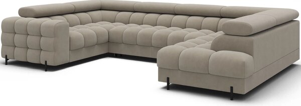 Designová sedací souprava do U KALANI - béžová, pravé provedení