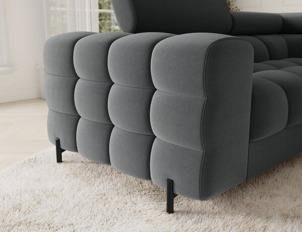 Designová sedací souprava do U KALANI - tmavě šedá, pravé provedení