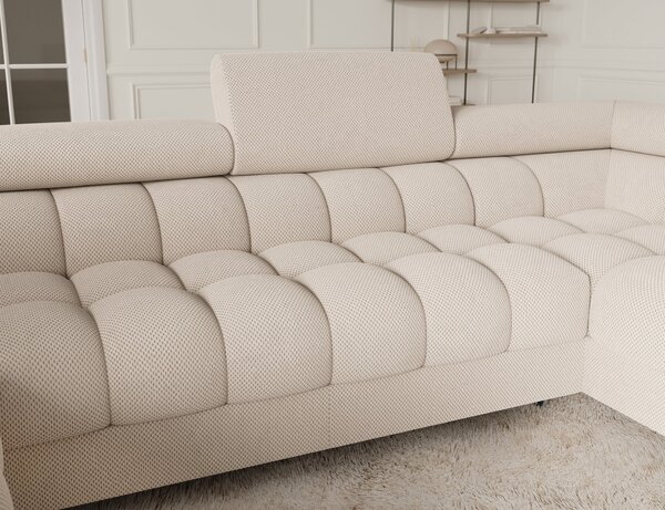 Designová sedací souprava do U KALANI - světle béžová, pravé provedení