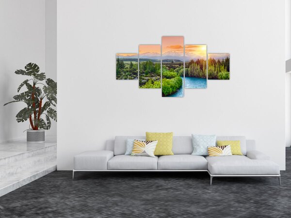 Obraz - Lesní horská krajina (125x70 cm)