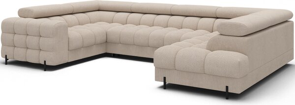 Designová sedací souprava do U KALANI - světle béžová, pravé provedení