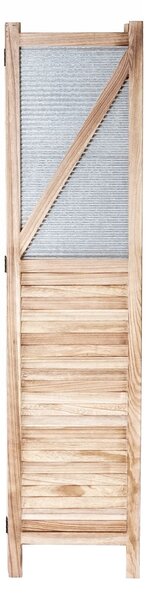 Paraván Shabby vintage D27, dřevo / plech - 170 x 160 cm - Hnědá