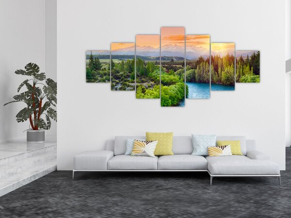 Obraz - Lesní horská krajina (210x100 cm)