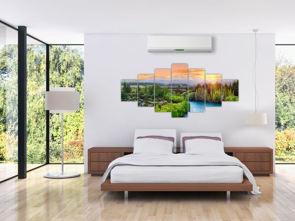 Obraz - Lesní horská krajina (210x100 cm)