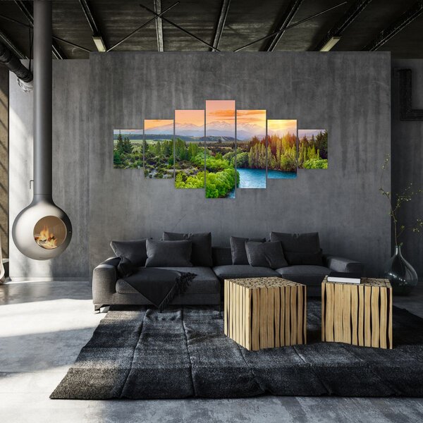 Obraz - Lesní horská krajina (210x100 cm)