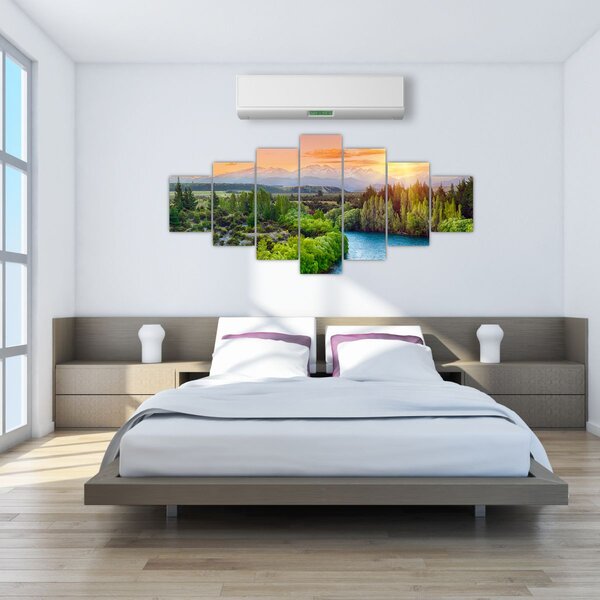 Obraz - Lesní horská krajina (210x100 cm)