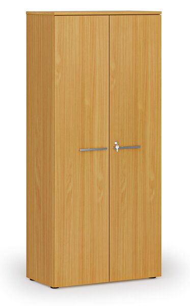 Kancelářská skříň s dveřmi PRIMO WOOD, 800 x 420 x 1781 mm, buk