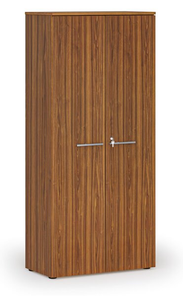 Kancelářská skříň s dveřmi PRIMO WOOD, 800 x 420 x 1781 mm, ořech