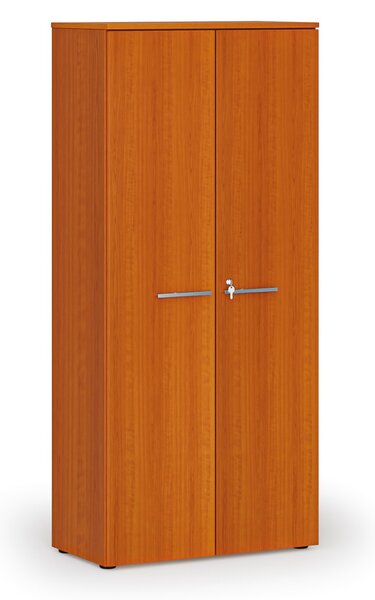 Kancelářská skříň s dveřmi PRIMO WOOD, 800 x 420 x 1781 mm, třešeň