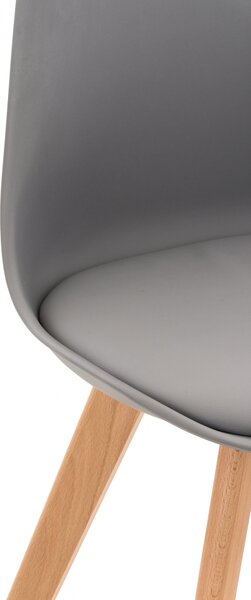 Židle Linares - plast, dřevěné nohy natura - Šedá