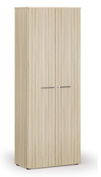 Kancelářská skříň s dveřmi PRIMO WOOD, 800 x 420 x 2128 mm, dub přírodní