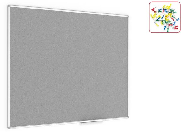 Allboards, textilní nástěnka 150x120 cm (šedá),TF1512S