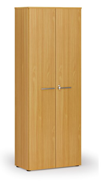 Kancelářská skříň s dveřmi PRIMO WOOD, 800 x 420 x 2128 mm, buk