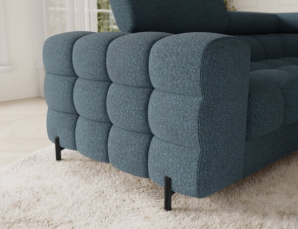 Designová sedací souprava do U KALANI - modrá, pravé provedení