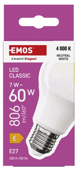 LED žárovka ZQ5E43 E27, 7W, neutrální bílá