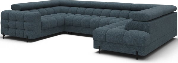 Designová sedací souprava do U KALANI - modrá, pravé provedení