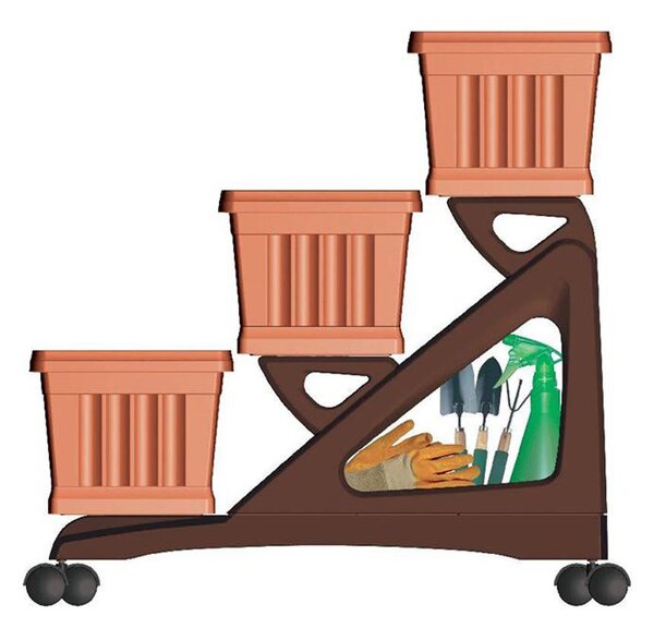 BAMA ORTO DI VR, zelená, sada 3 truhlíků