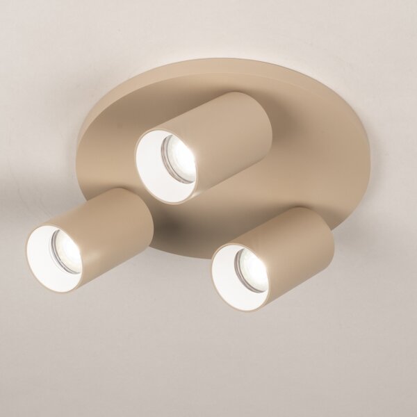 Stropní bodové svítidlo do kuchyně Average Spot Taupe 3 Round (LMD)