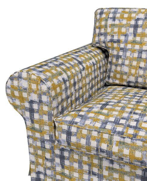 Potah na pohovku IKEA Ektorp 2-místná rozkládací NOVÝ MODEL 2012 barva modrá látka pletený vzor, vzorované