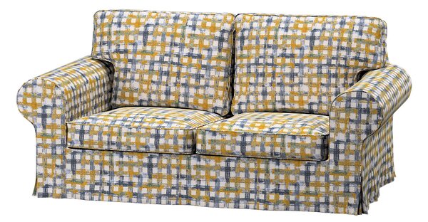 Potah na pohovku IKEA Ektorp 2-místná rozkládací NOVÝ MODEL 2012 barva modrá látka pletený vzor, vzorované