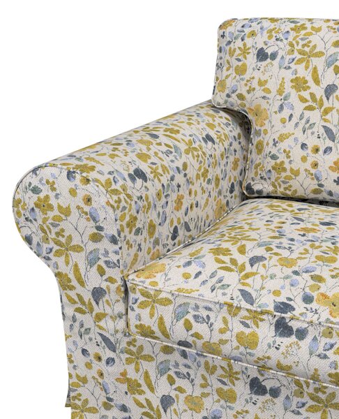 Potah na pohovku IKEA Ektorp 2-místná rozkládací NOVÝ MODEL 2012 barva žlutá látka pletený vzor, vzorované