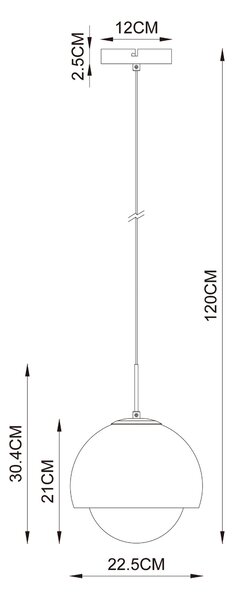 ZÁVĚSNÉ SVÍTIDLO, 22,5/120 cm Collett's Monde - Online Only svítidla, Online Only