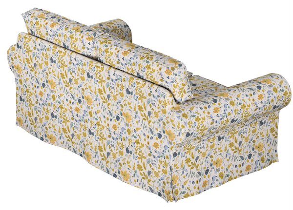 Potah na pohovku IKEA Ektorp 2-místná rozkládací NOVÝ MODEL 2012 barva žlutá látka pletený vzor, vzorované