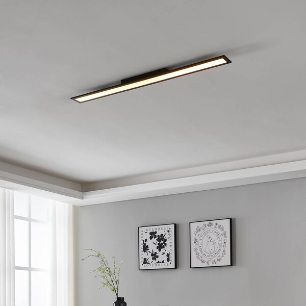 EGLO connect Stropní svítidlo LED Salobrena-Z, 120x10cm, černé, stmívatelný, Černá, Obývací pokoj / jídelna, Hliník, Moderní