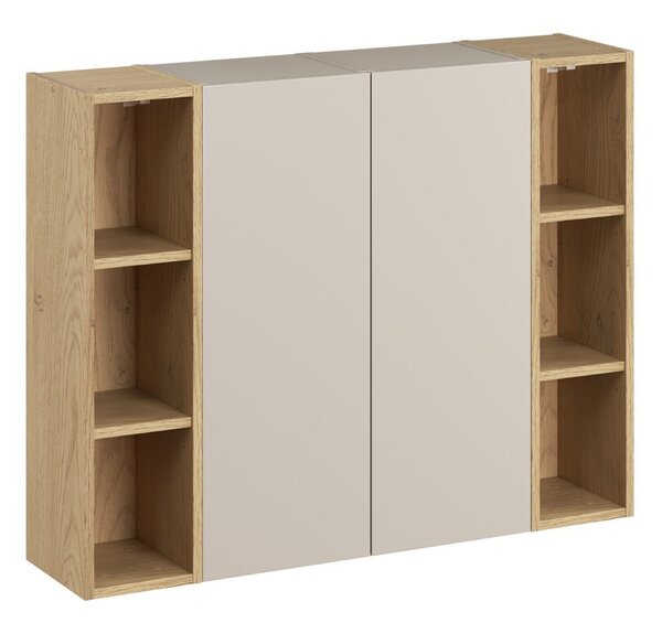 Comad Závěsná horní vysoká koupelnová skříňka Dalia Cashmere 50 cm kašmírová/dub cremona