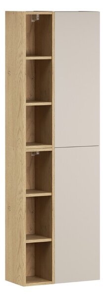 Comad Závěsná horní vysoká koupelnová skříňka Dalia Cashmere 50 cm kašmírová/dub cremona