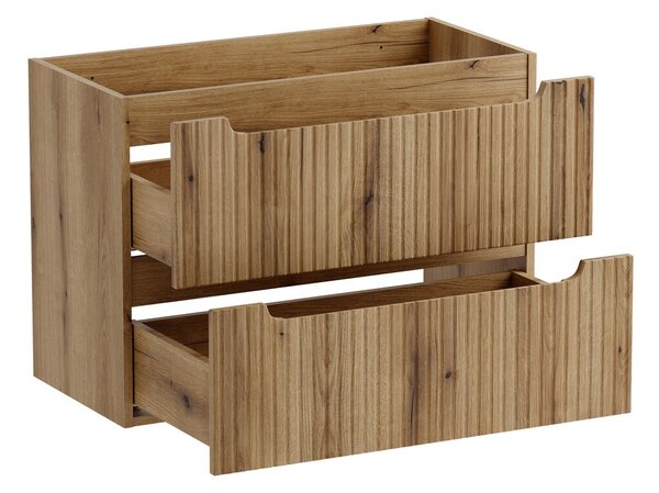 Comad Závěsná skříňka Nova Beyond s deskou a umyvadlem 80 cm dub coast evoke
