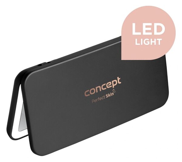 Concept KZ2020 - LED Kosmetické zrcátko PERFECT SKIN LED/1,5W/5V 300 mAh černá