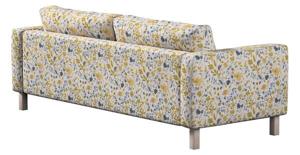 Potah na pohovku IKEA Karlstad 3-místná, nerozkládací, krátký barva žlutá látka pletený vzor, vzorované