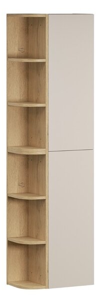 Comad Závěsná horní vysoká koupelnová skříňka Dalia Cashmere 45 cm kašmírová/dub cremona