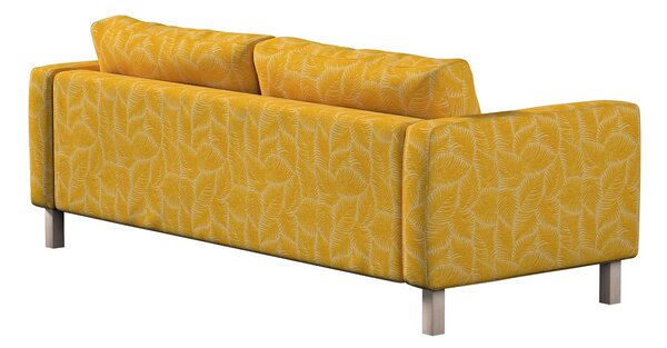 Potah na pohovku IKEA Karlstad 3-místná, nerozkládací, krátký barva žlutá látka pletený vzor, vzorované