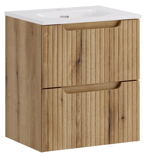 Comad Závěsná skříňka Nova Sky se zápustným umyvadlem 50 cm dub coast evoke