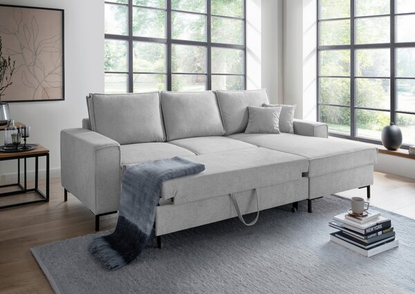 ROHOVÁ SEDAČKA, textil, barvy stříbra Livetastic - Sedací soupravy, Online Only