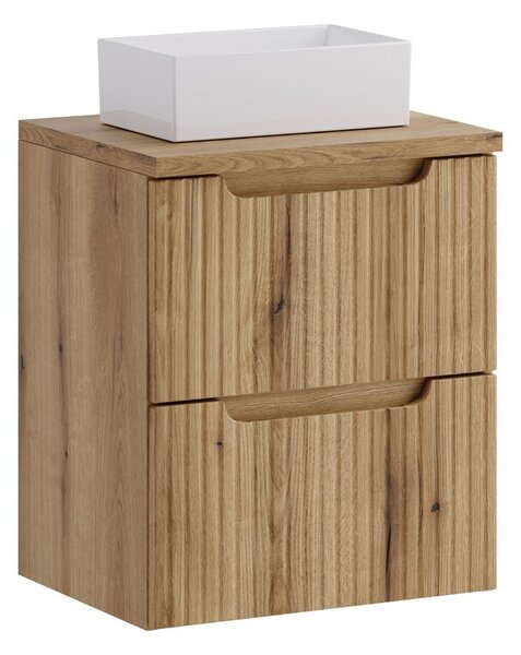 Comad Závěsná skříňka Nova Gaja s deskou a umyvadlem 50 cm dub coast evoke