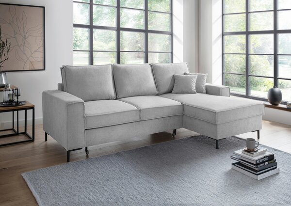 ROHOVÁ SEDAČKA, textil, barvy stříbra Livetastic - Sedací soupravy, Online Only