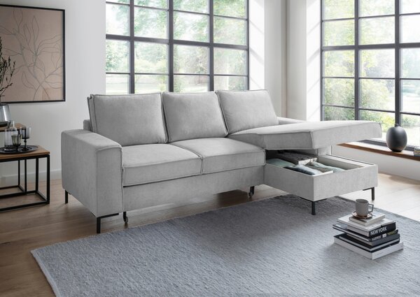 ROHOVÁ SEDAČKA, textil, barvy stříbra Livetastic - Sedací soupravy, Online Only