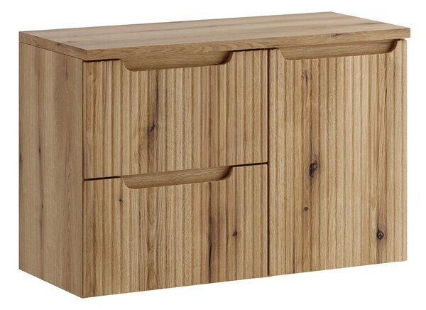 Comad Závěsná skříňka Nova s deskou a košem na prádlo 90 cm dub coast evoke