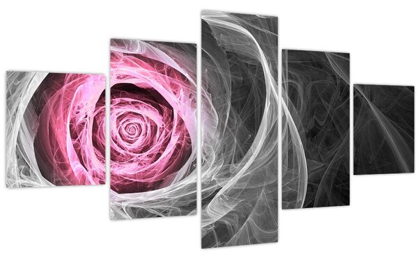 Obraz - Abstraktní růže, fuchsiová (125x70 cm)