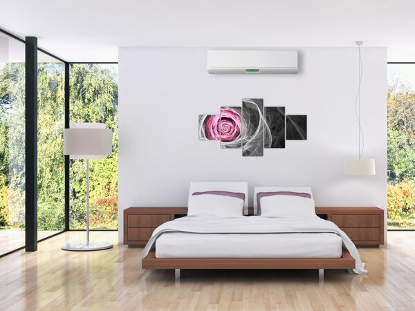 Obraz - Abstraktní růže, fuchsiová (125x70 cm)