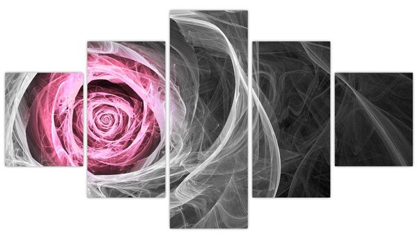 Obraz - Abstraktní růže, fuchsiová (125x70 cm)