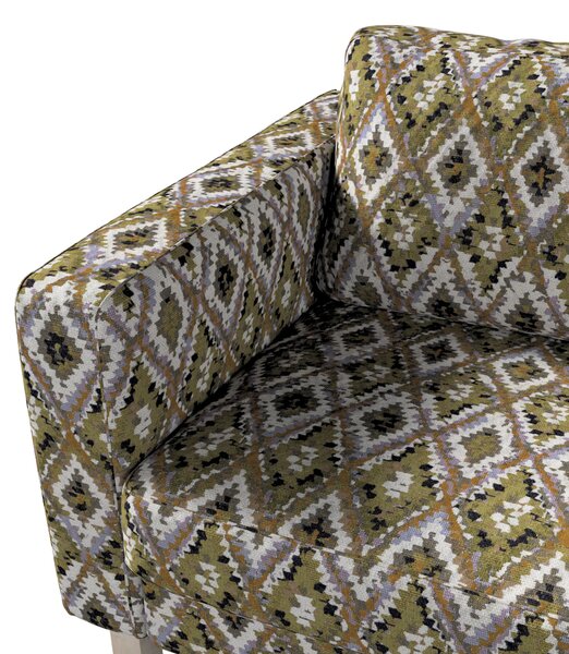 Potah na pohovku IKEA Karlstad, 3-místná, rozkládací barva vícebarevná látka pletený vzor, vzorované