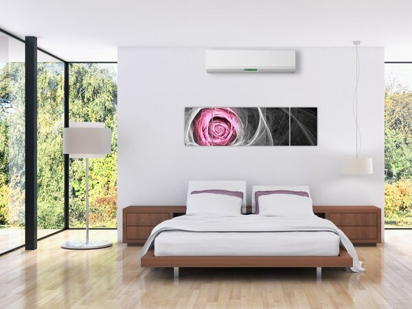 Obraz - Abstraktní růže, fuchsiová (170x50 cm)