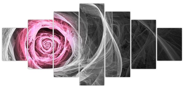 Obraz - Abstraktní růže, fuchsiová (210x100 cm)